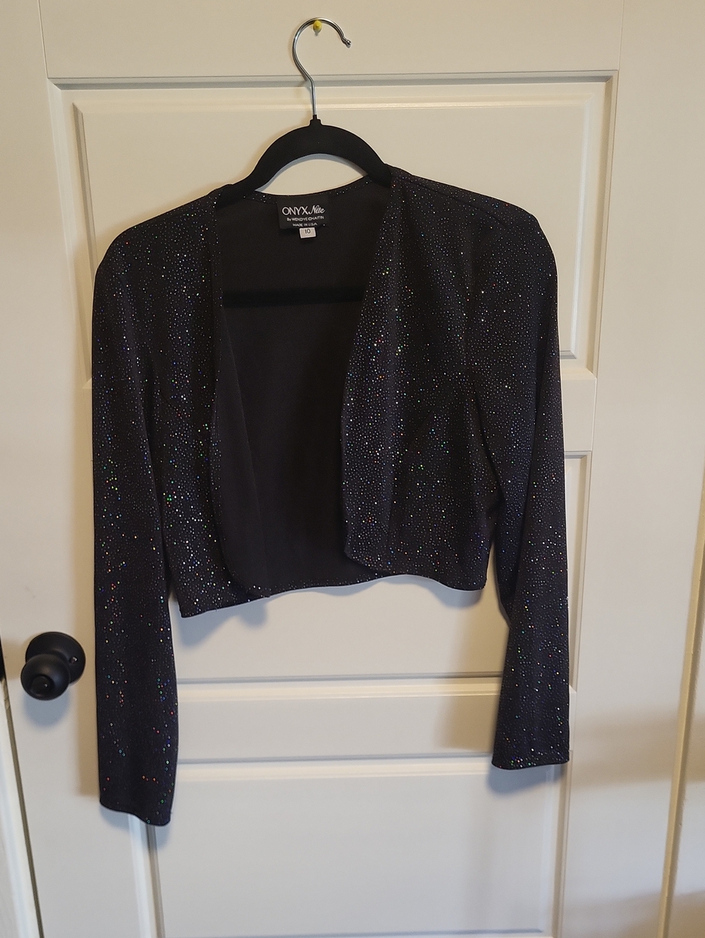 Onyx Nite Black Sparkle Bolero Blazer